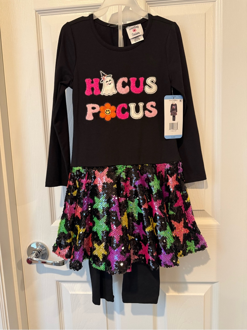 Hocus Pocus Sequin Star Skirt Dress Set - Black